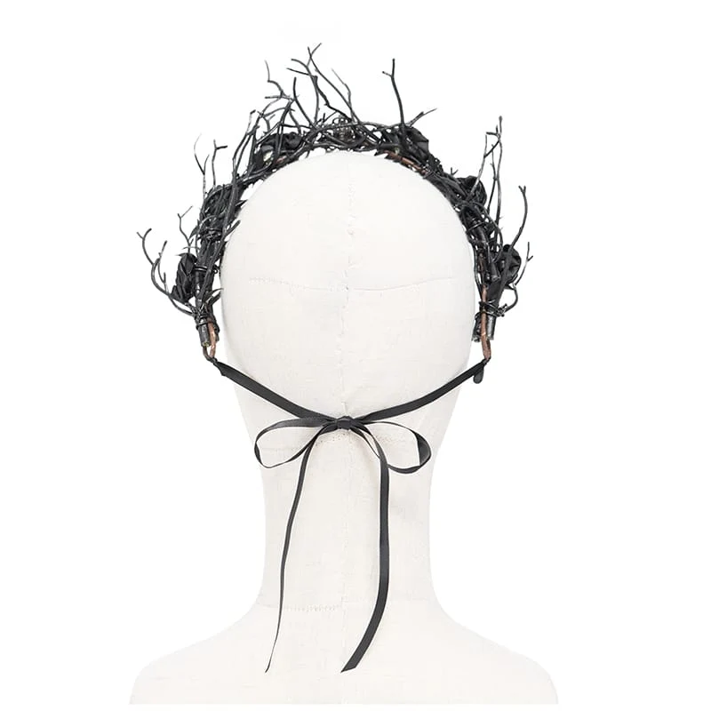 Gothic-Kopfschmuck mit Rosenzweigen für Damen