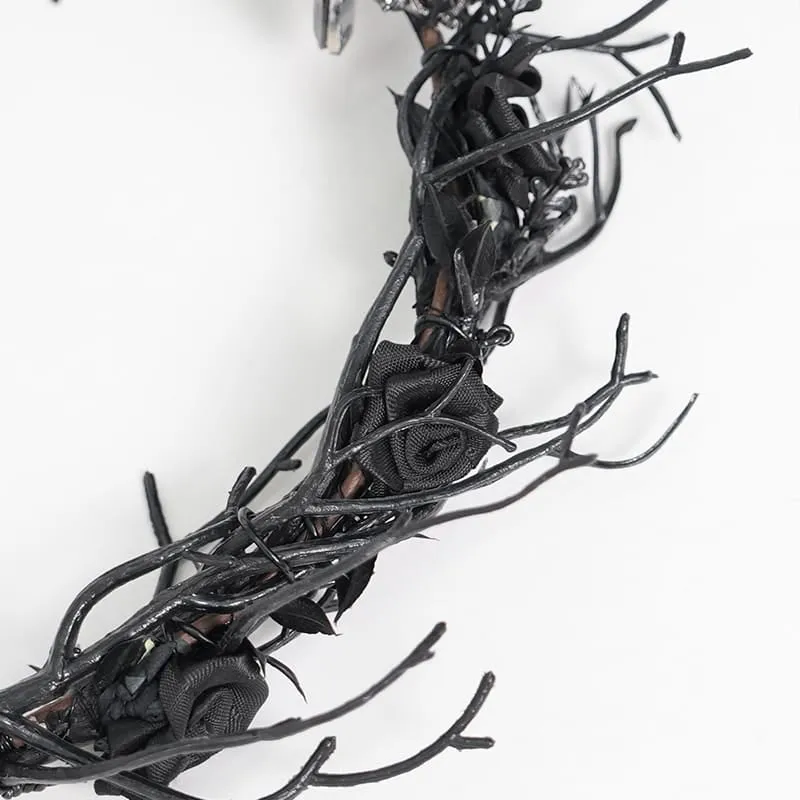 Gothic-Kopfschmuck mit Rosenzweigen für Damen