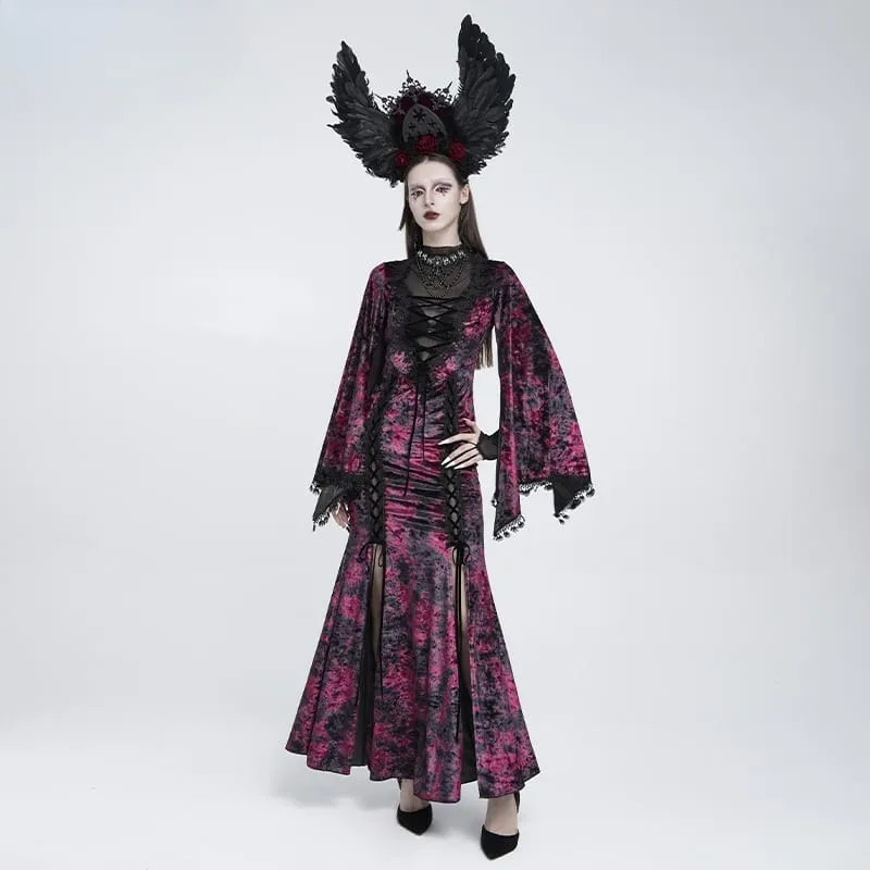 Gothic-Kopfschmuck mit Rosenfedern für Damen