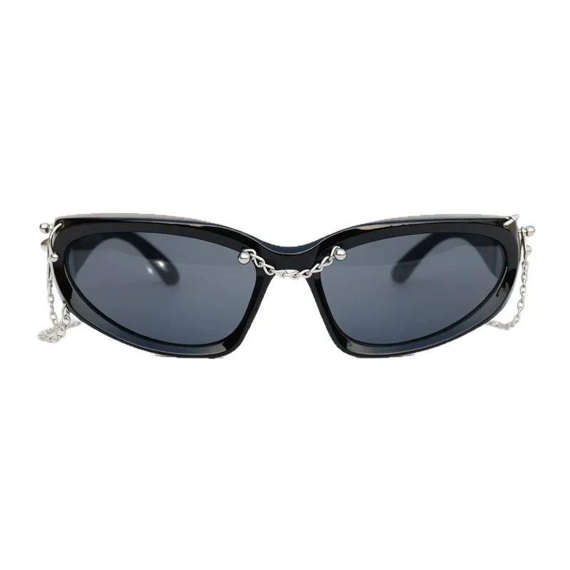 Unisex Cyberpunk Star Stachelbrille mit Ketten
