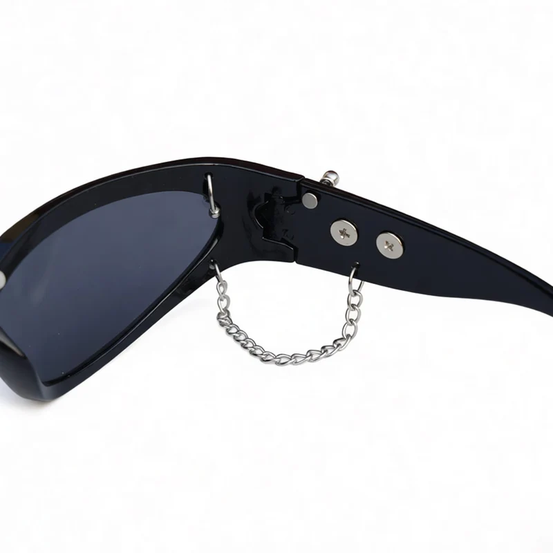 Unisex Cyberpunk Star Stachelbrille mit Ketten