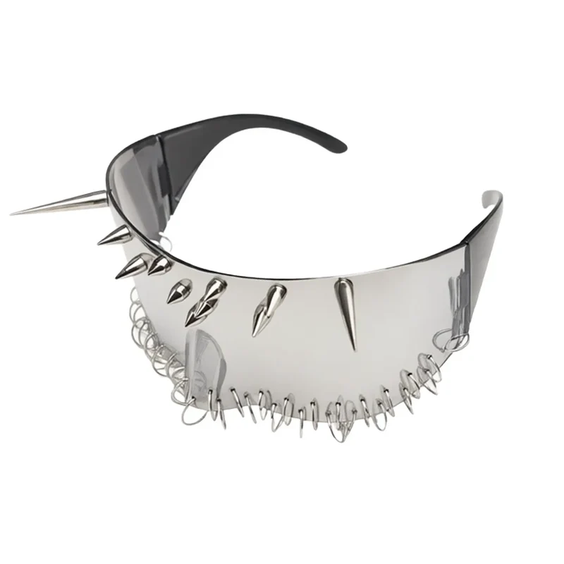Unisex Cyberpunk Ring-Brille mit Nieten