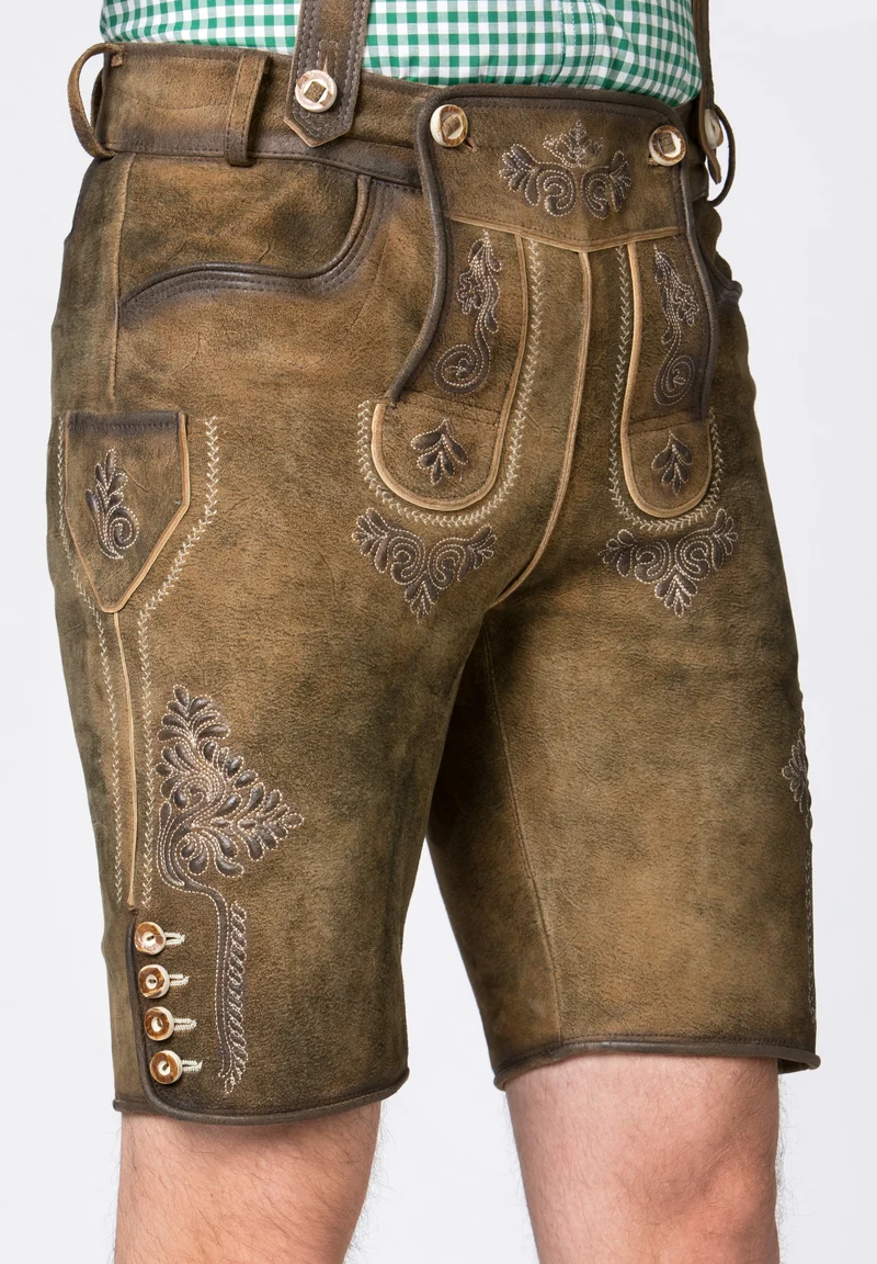 Lederhose Stockerpoint havanna gespeckt