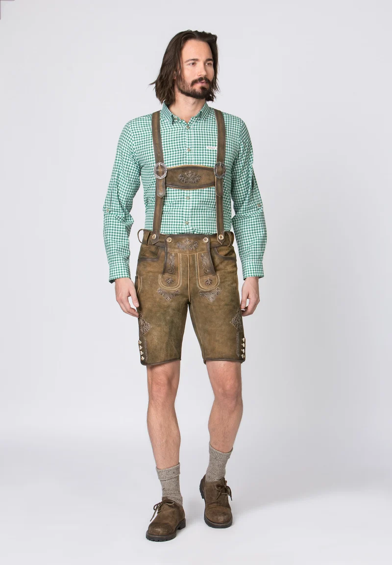 Lederhose Stockerpoint havanna gespeckt