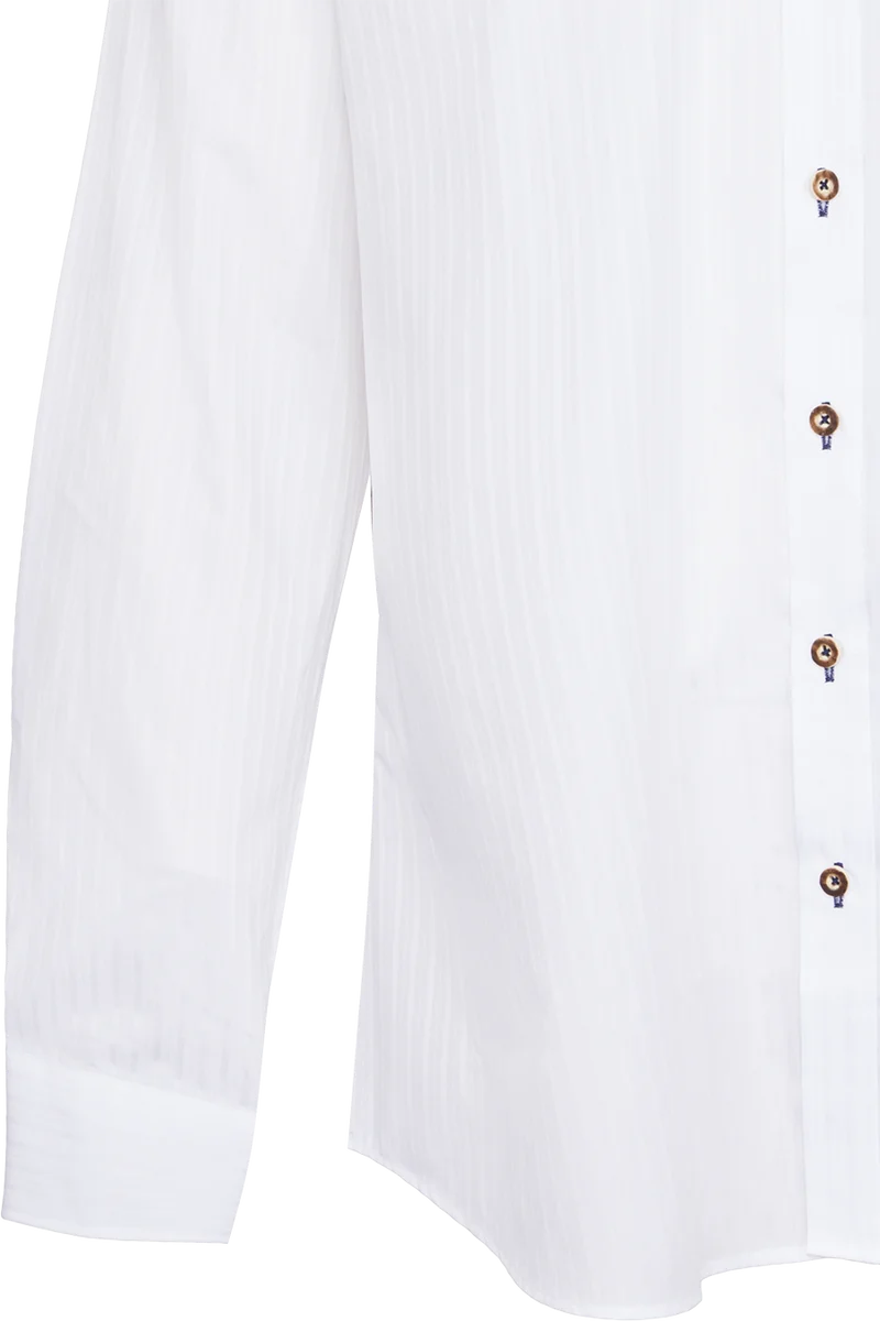 Herren Trachtenhemd Tailored Fit aus Baumwolle - weiss azur