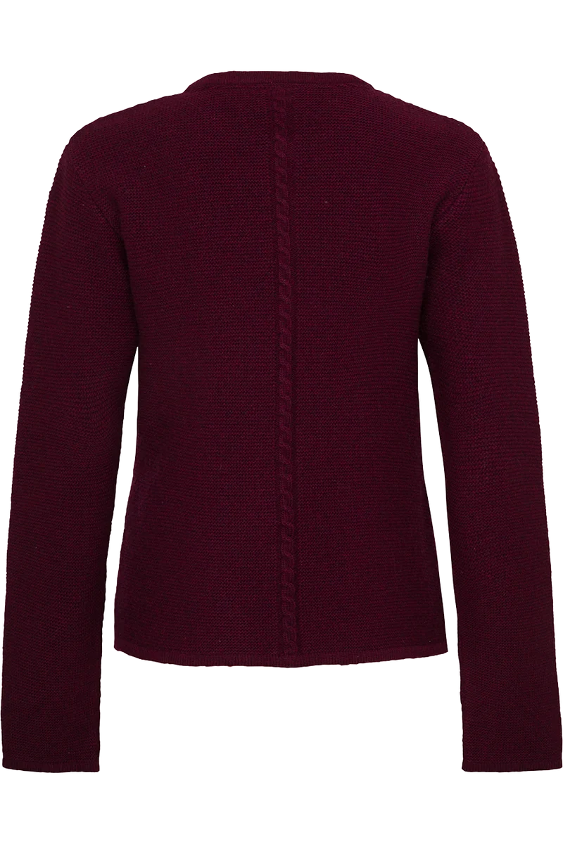 Damen Trachten Strickjacke mit Wolle - bordeaux