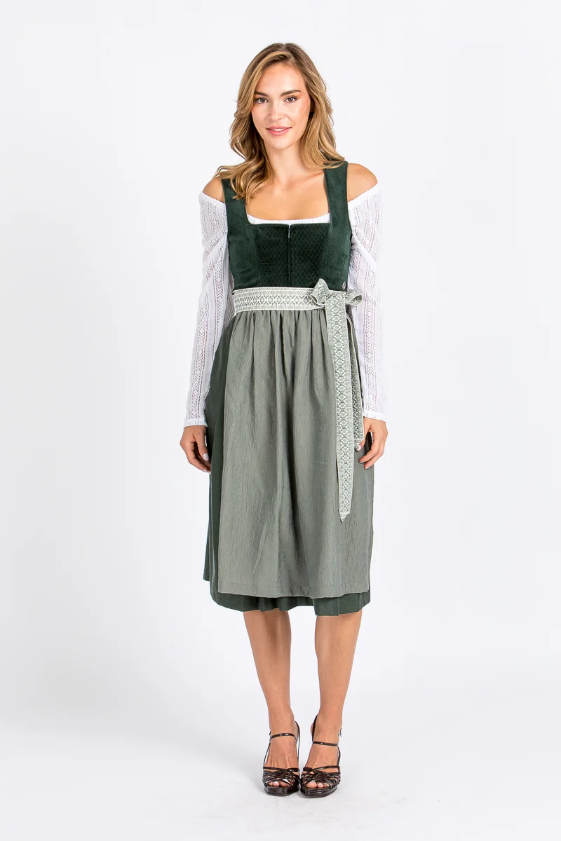 Marjo Samtdirndl Berndorf tannengrün