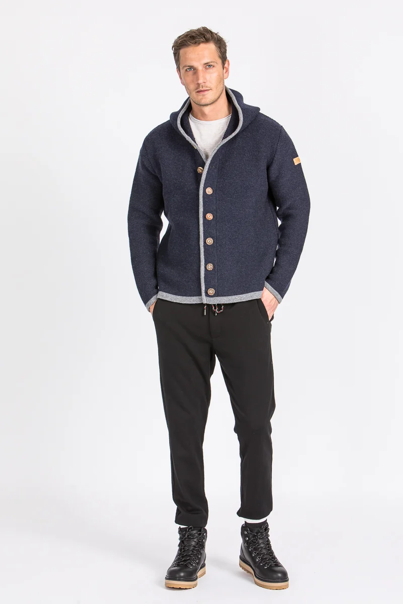 Liebling Kapuzenjanker Thomas navy/grau