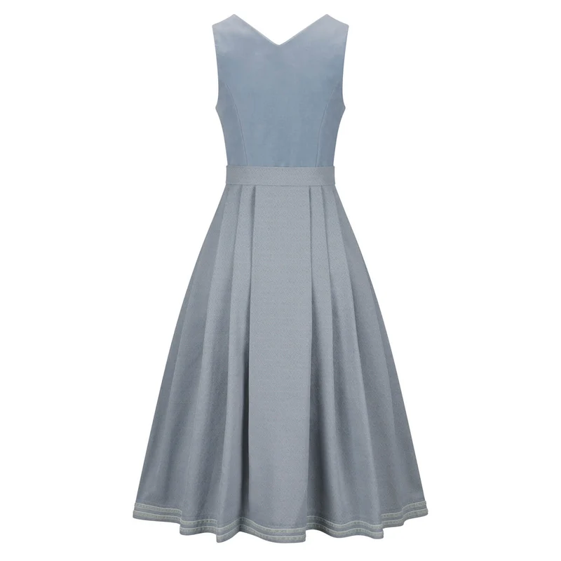 Samtdirndl Johanna Hellblau (lang)