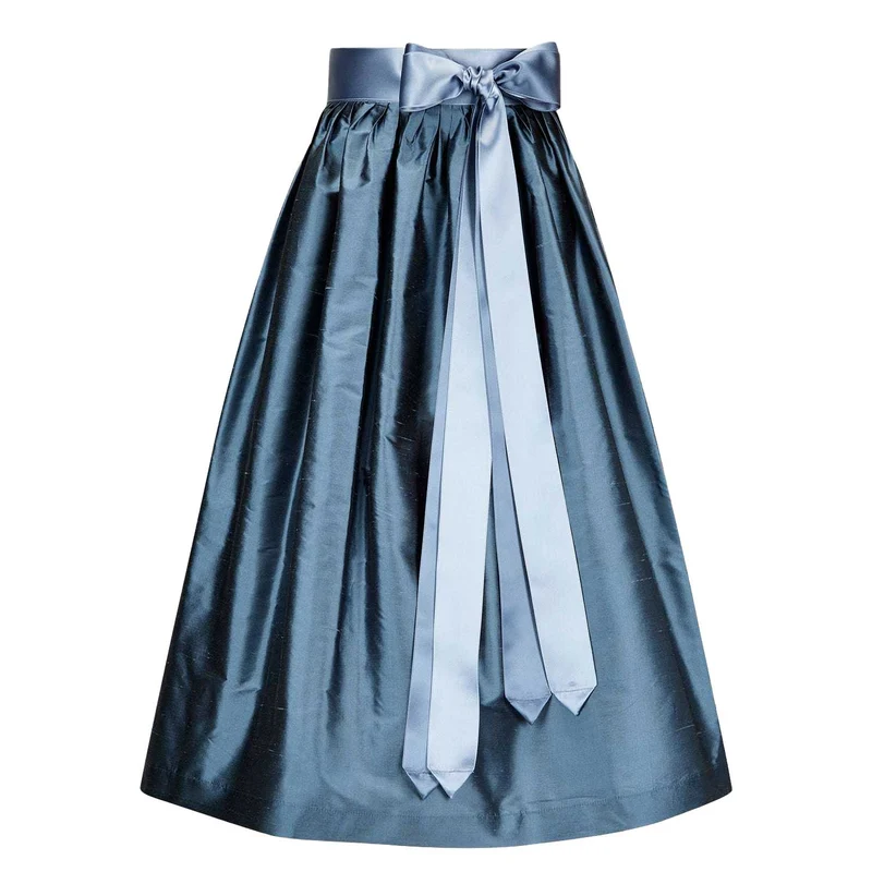 Seidenschürze - Blau Metallic (lang)