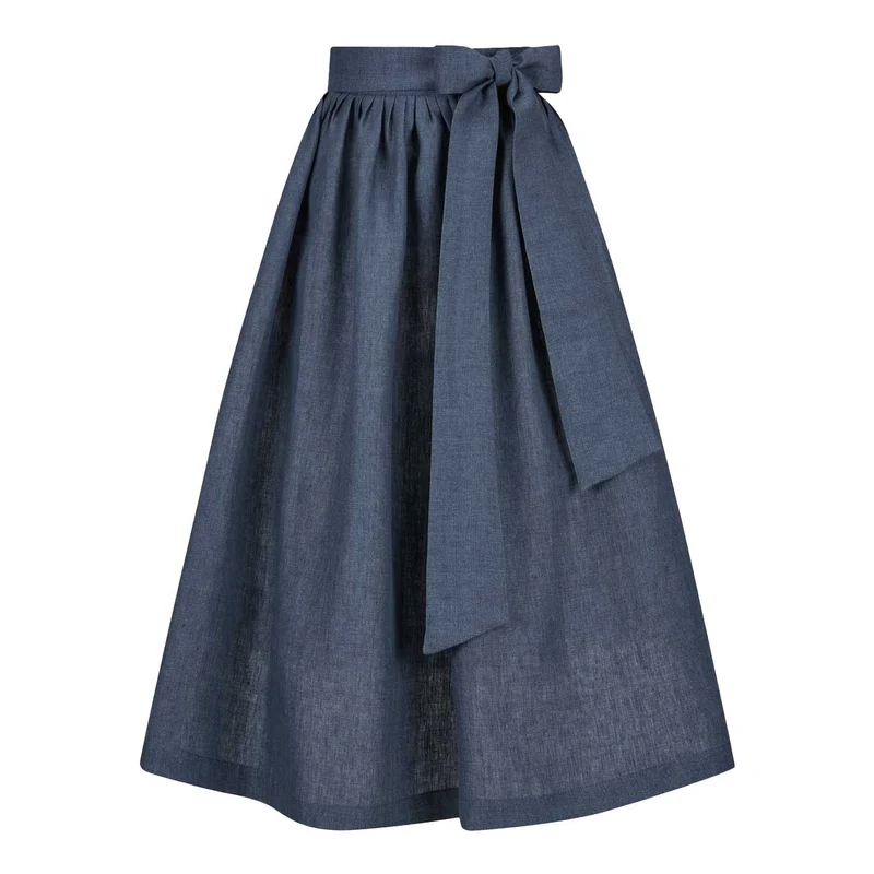 Leinenschürze Blau (80)