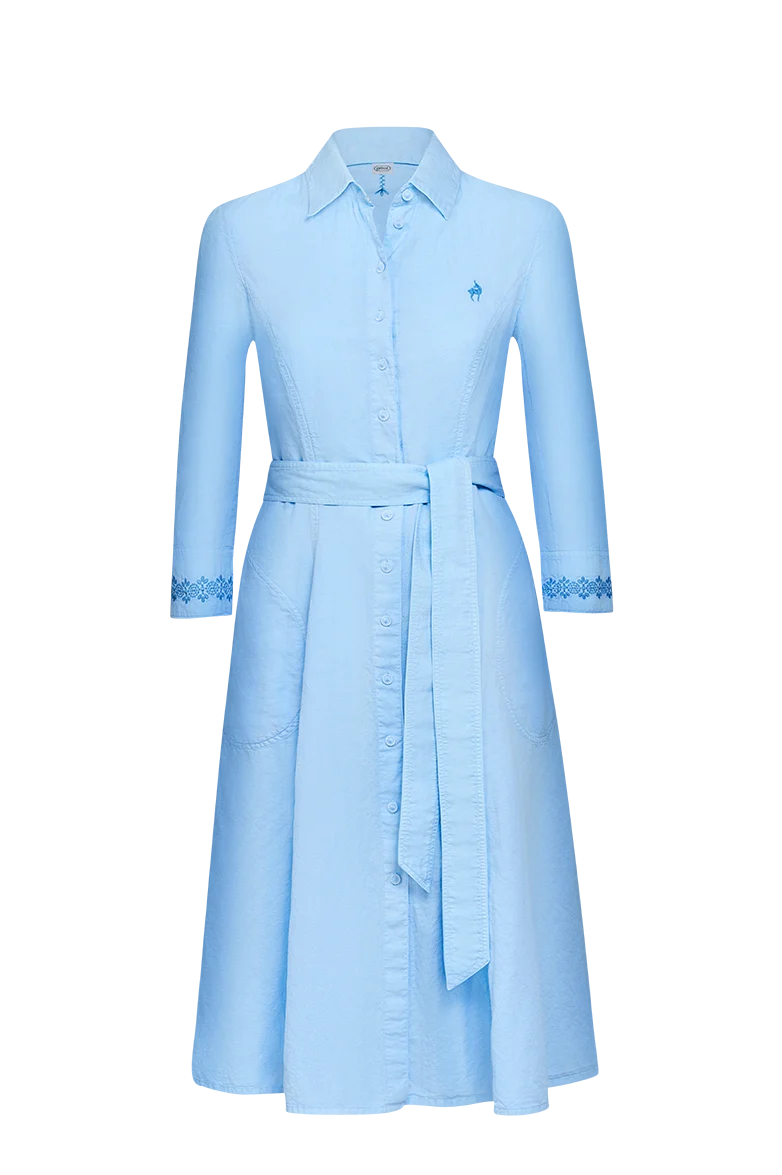Hemdblusenkleid mit Modelstickerei