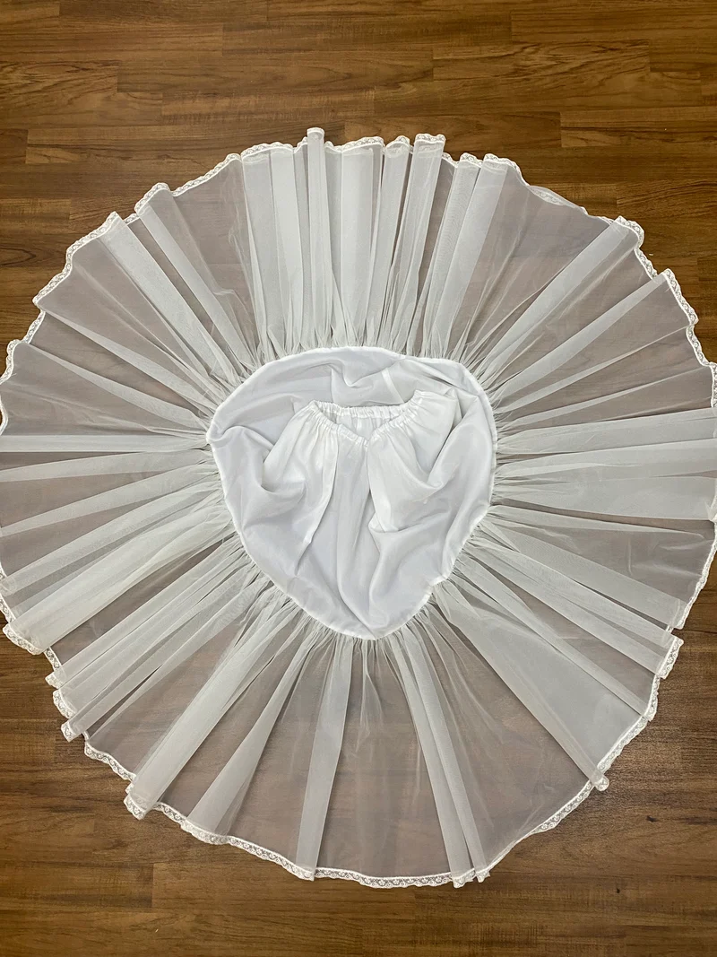 Vintage Petticoat weiß lang 50er Jahre Tellerrock Unterrock Gr. S/M