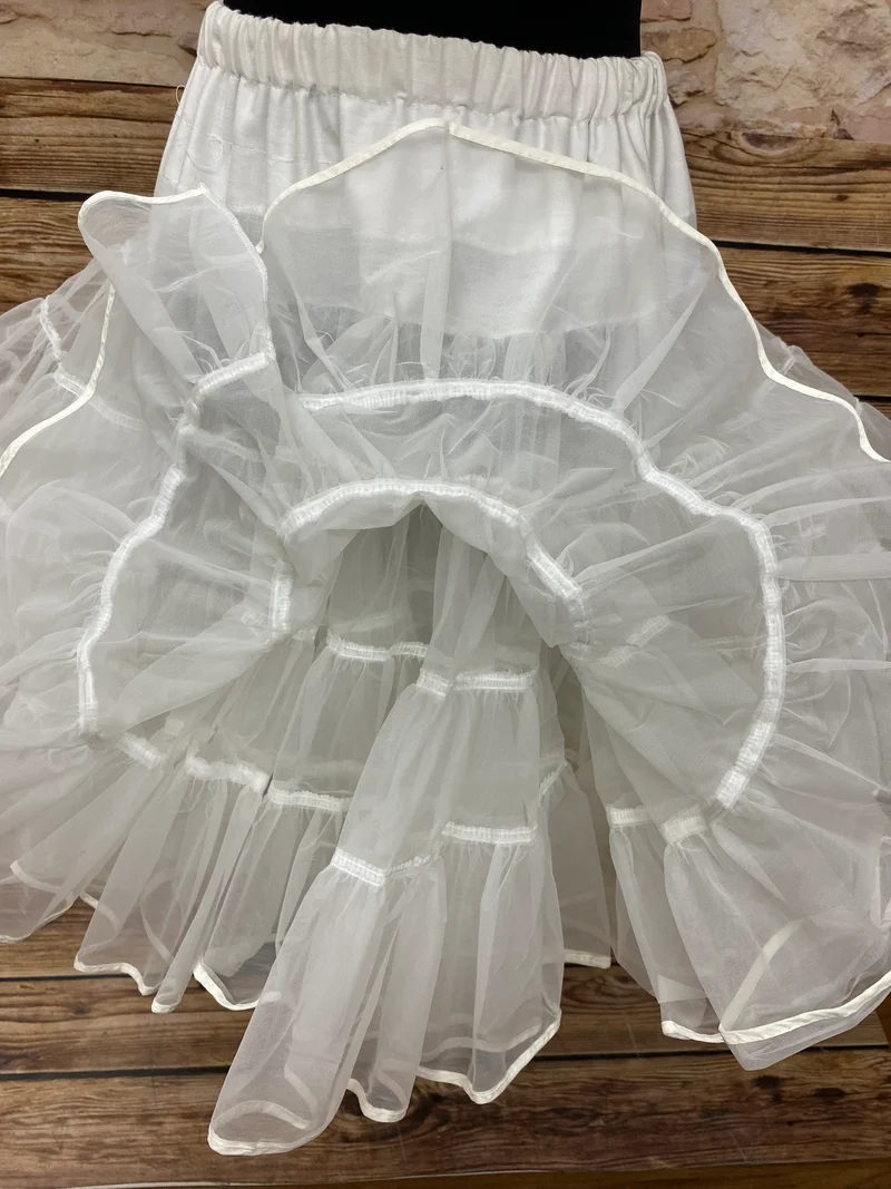 Petticoat weiß 2-lagig 50er Jahre Rockabilly 55 cm Gr. 36–38