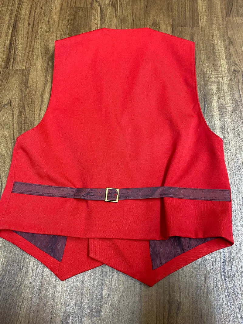Vintage Weste rot zweireihig Revers Gr. 44