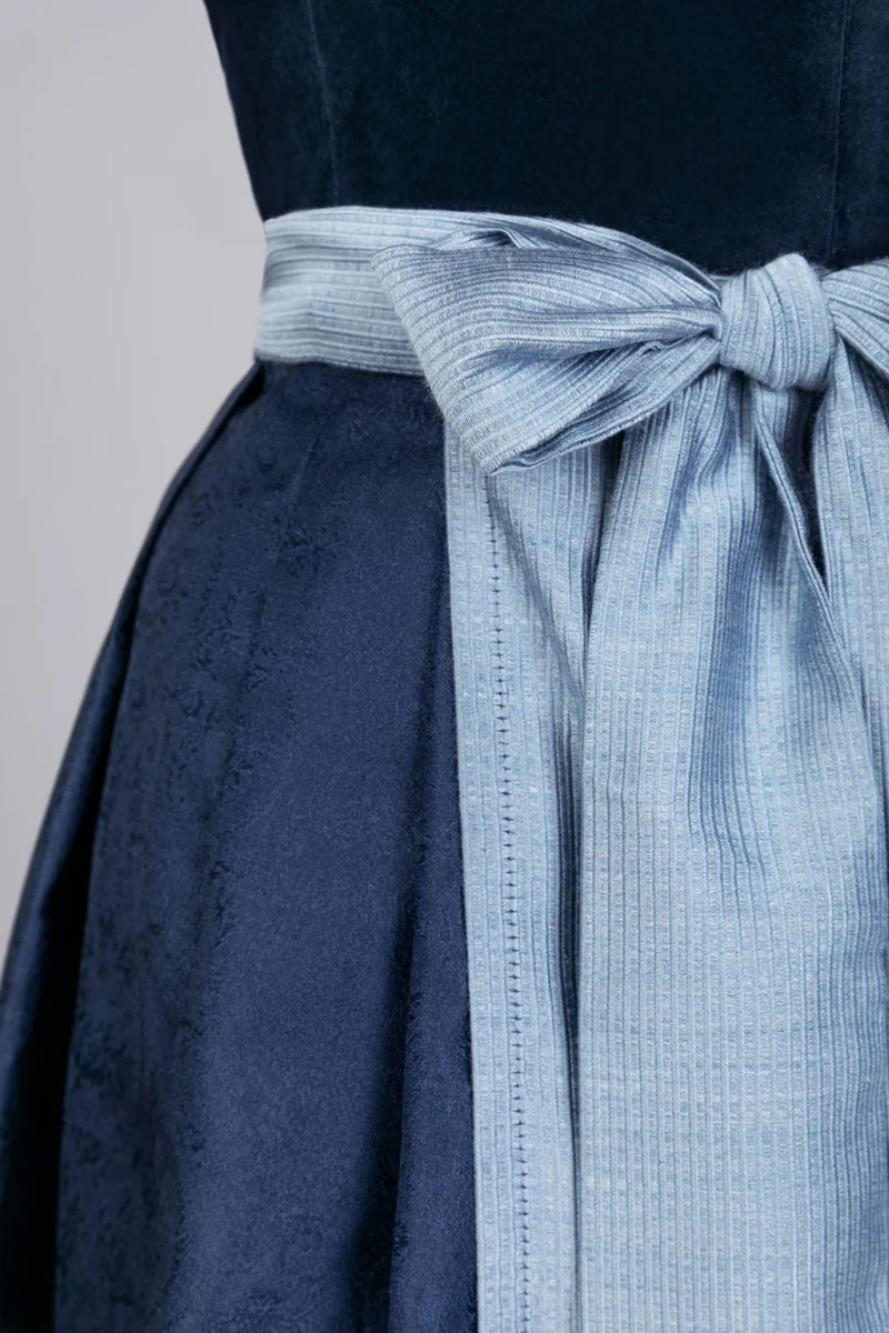 Midi Dirndl Luna Samt Blau