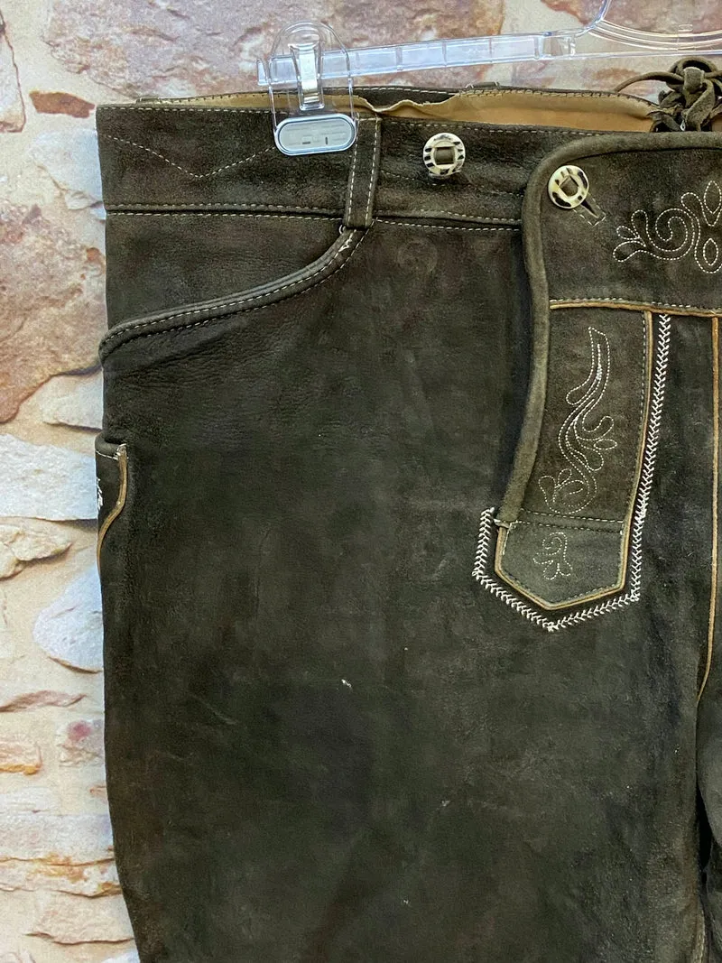 Stockerpoint Kniebund Lederhose Gr. 60 Braun