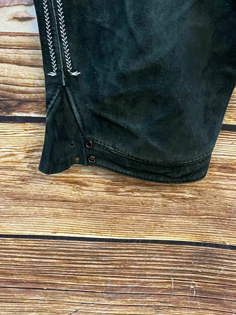 Vintage Trachten Lederhose Kniebund Schwarz – Gr. 58 – Beckert Modell