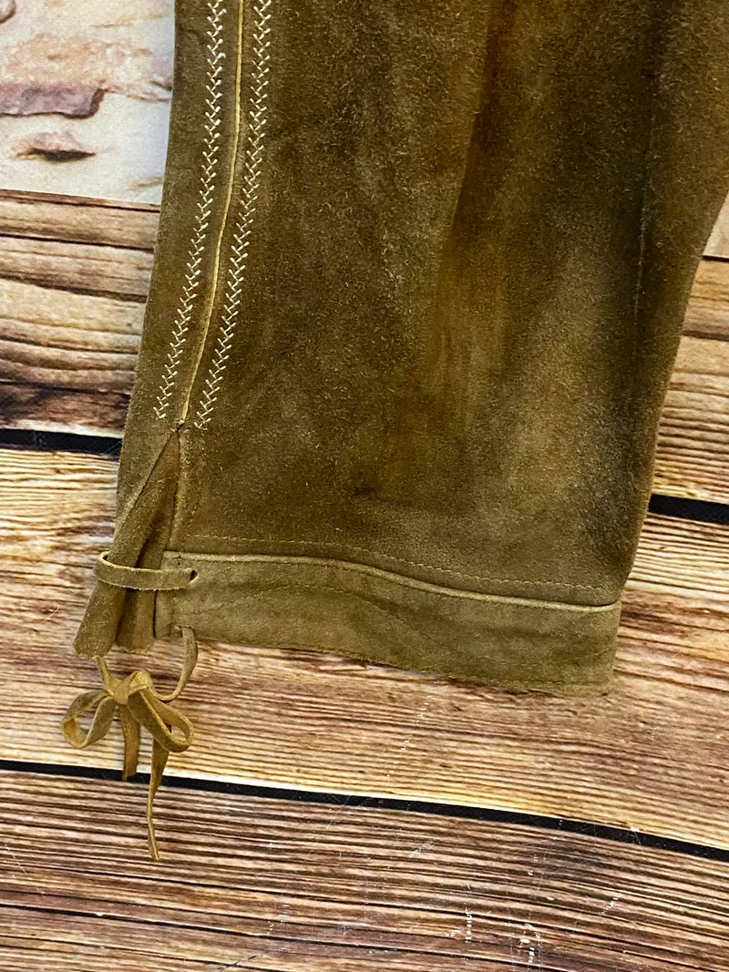 Vintage Trachten Lederhose Herren Kniebund Braun – Gr. 56