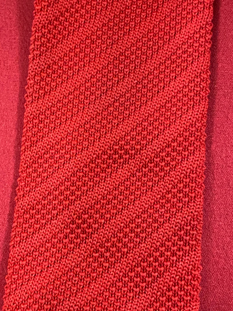 Vintage Strickkrawatte Rot – Henry John Klassisch Schmal Retro