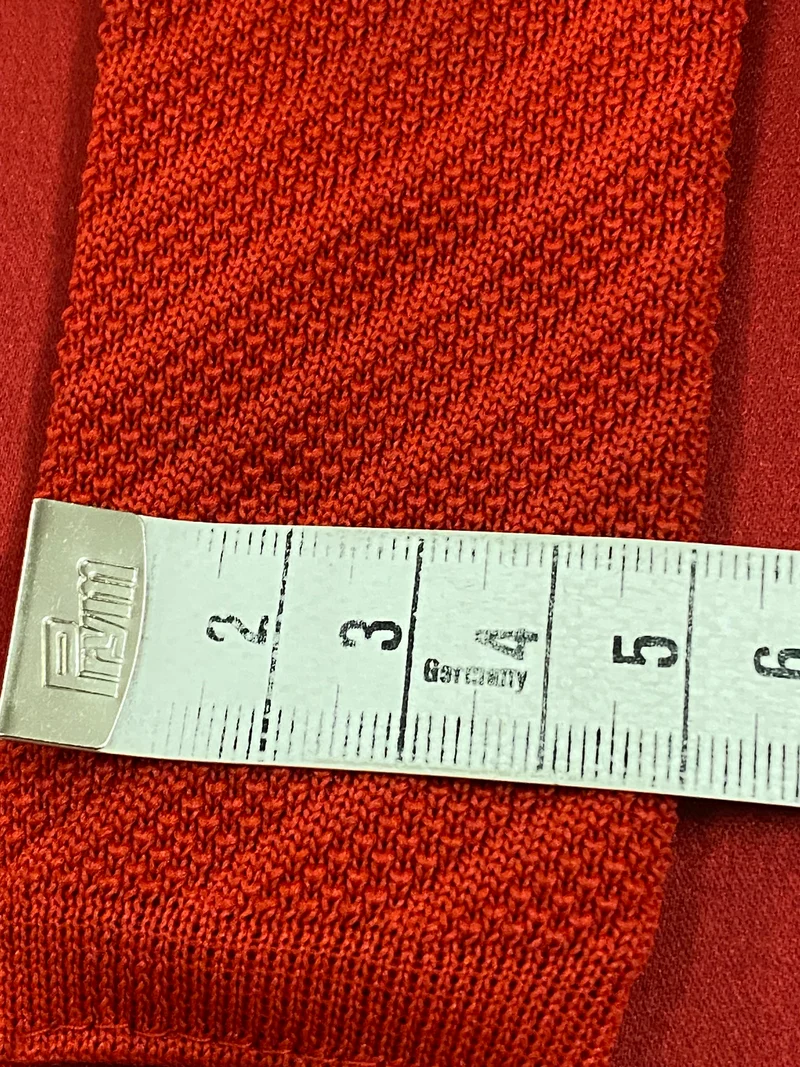 Vintage Strickkrawatte Rot – Henry John Klassisch Schmal Retro