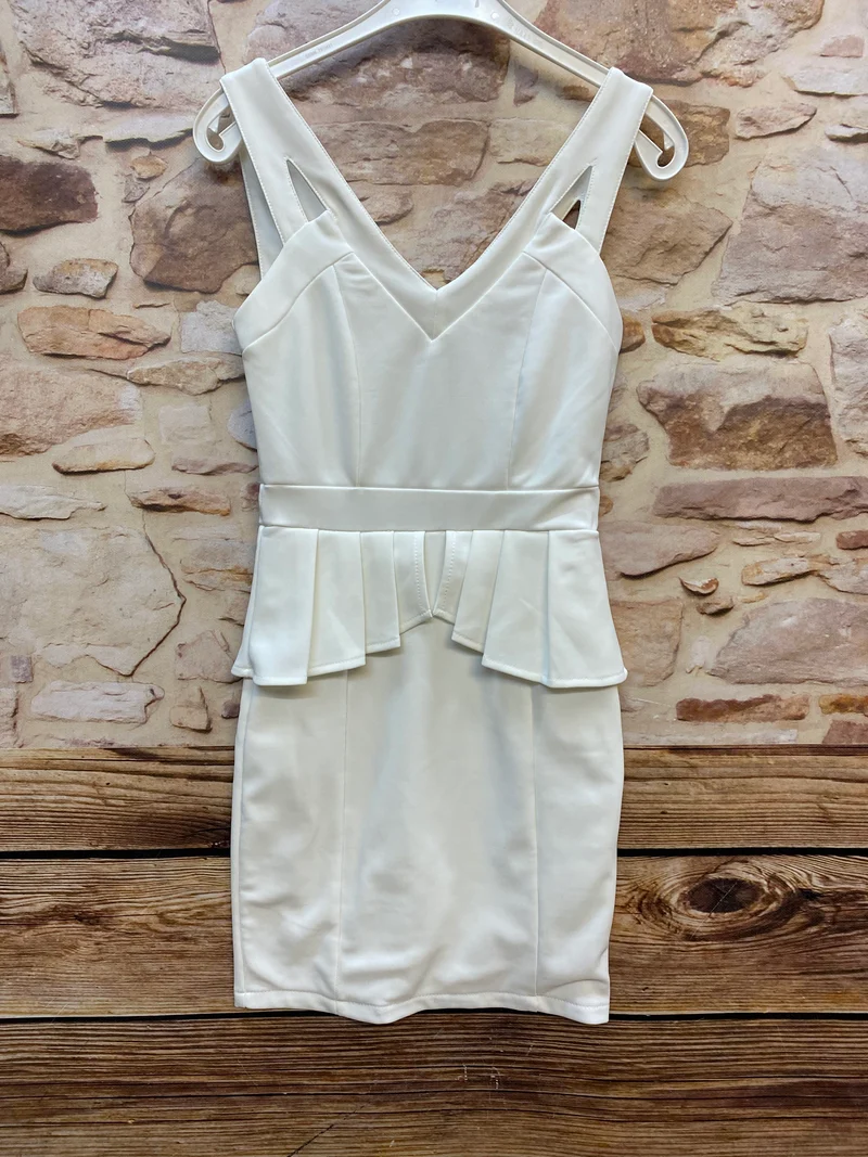 Elegantes Vintage Etuikleid Creme – 50er Jahre Stil Gr. 34