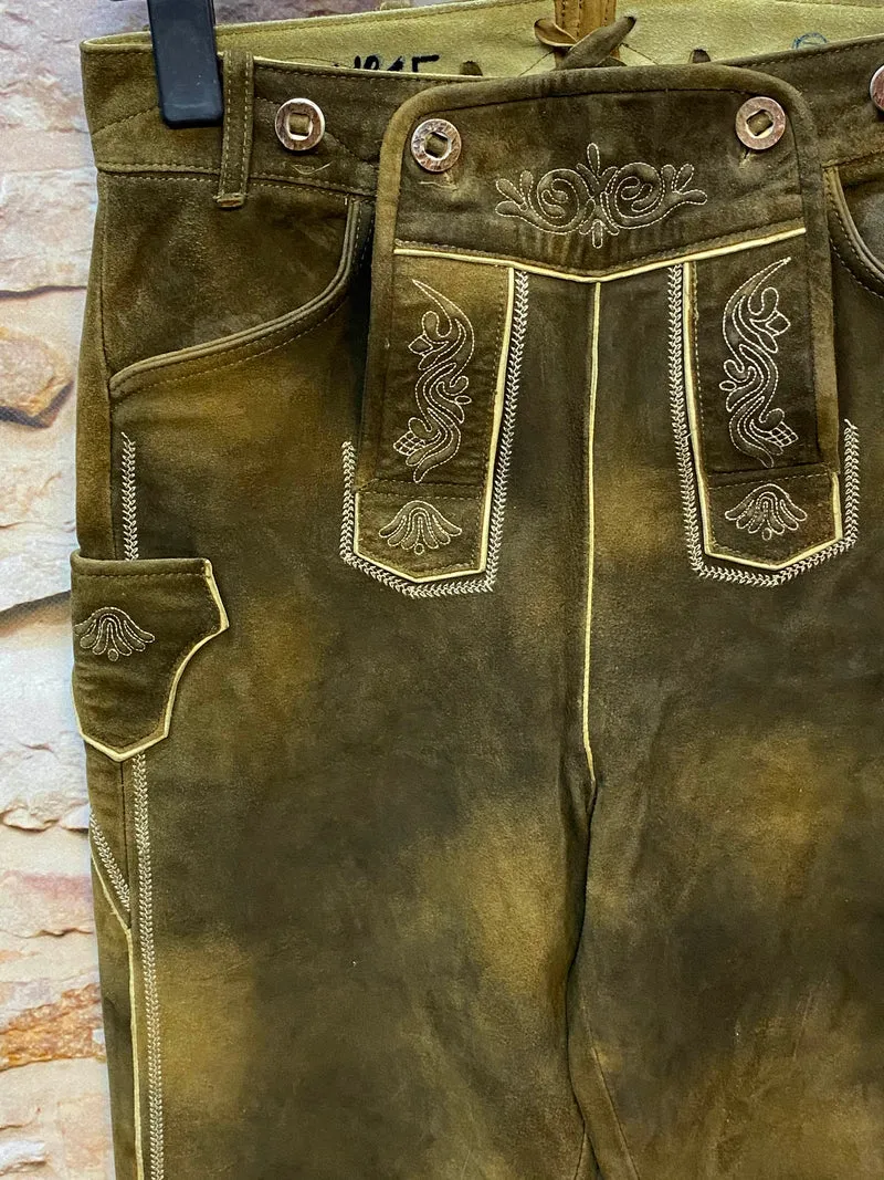 Vintage Isar Trachten Lederhose Herren lang Gr. 46