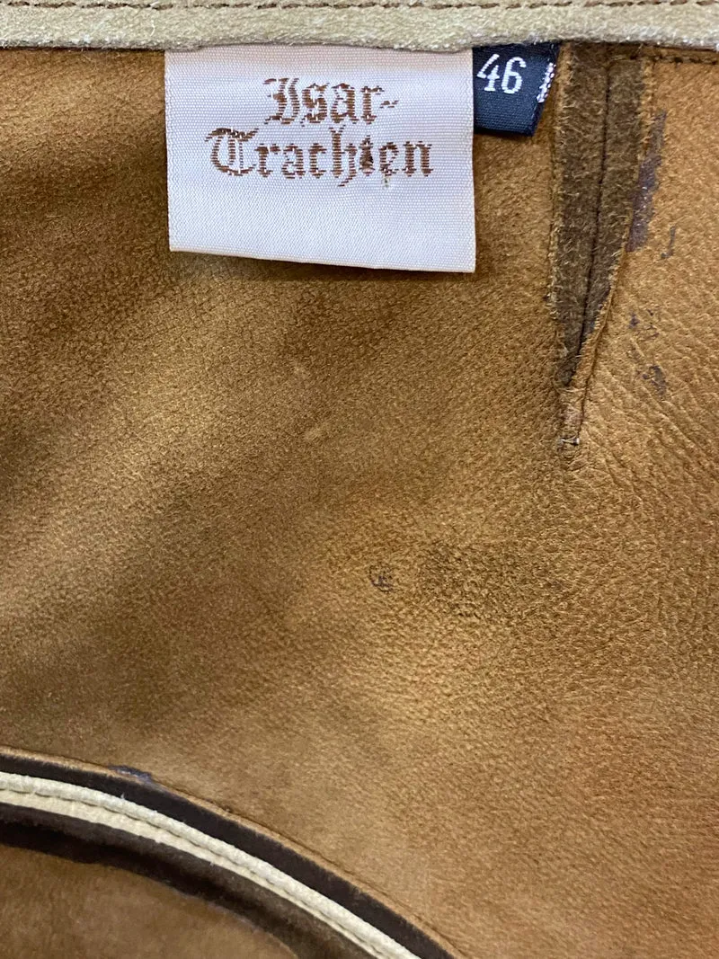Vintage Isar Trachten Lederhose Herren lang Gr. 46