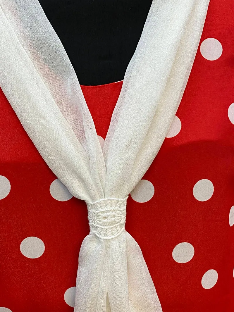 20er Jahre Tageskleid Rot-Weiß Gr. ca. 44 – Tea Dress
