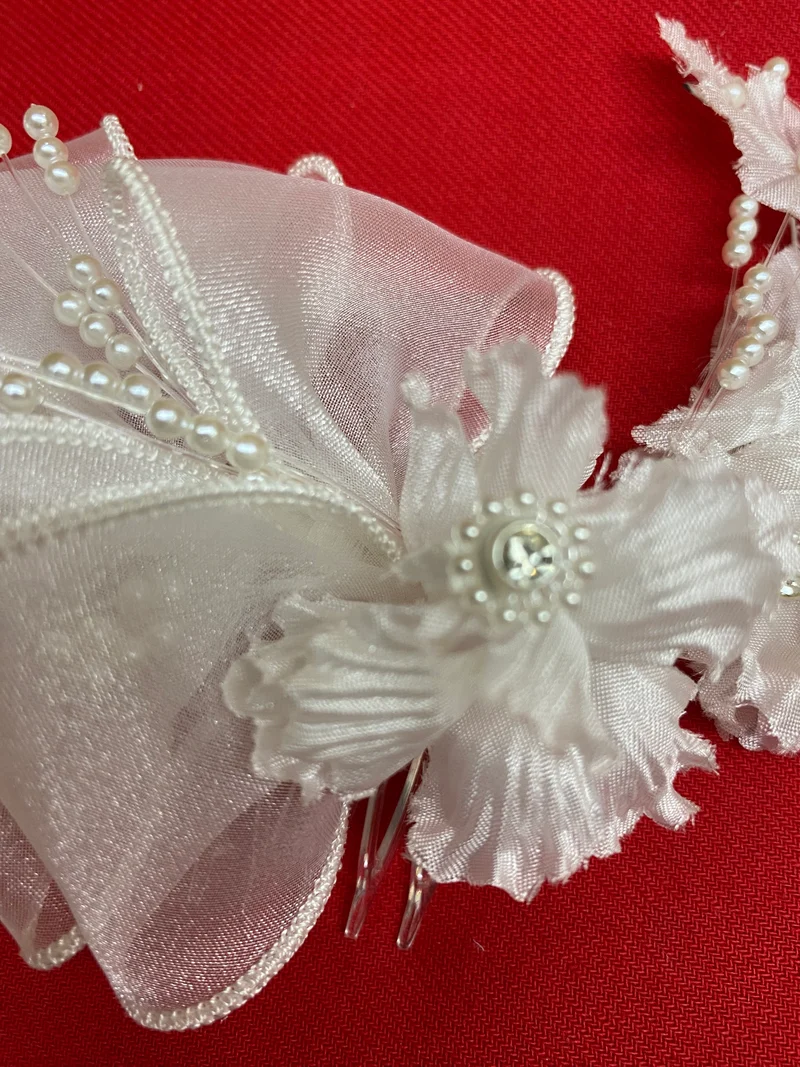 Vintage Schleierabschluss für Schleier, Brautschmuck weiss