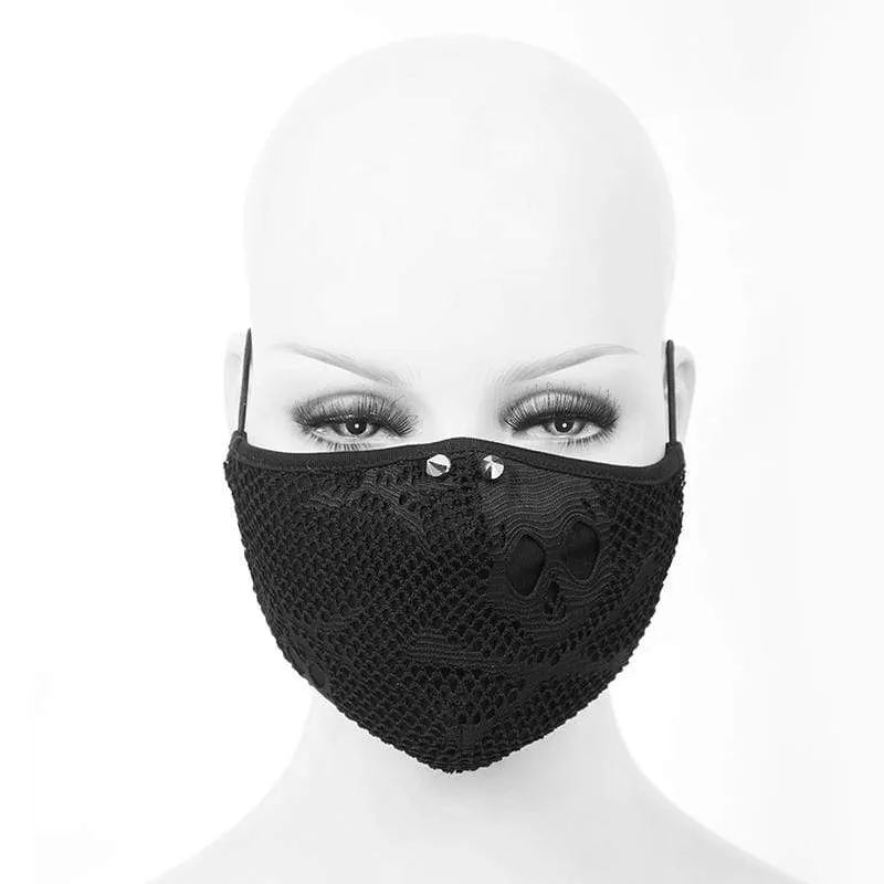 Unisex Gothic Skelenton Mesh Überlagerungsmasken mit Einweg-Filtereinsatz XNUMXer-Set