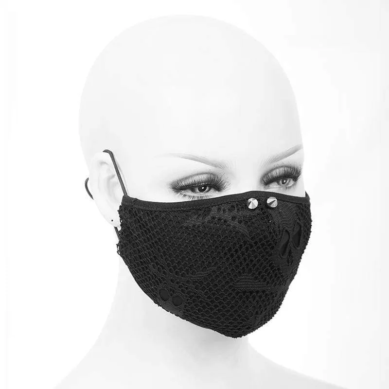 Unisex Gothic Skelenton Mesh Überlagerungsmasken mit Einweg-Filtereinsatz XNUMXer-Set