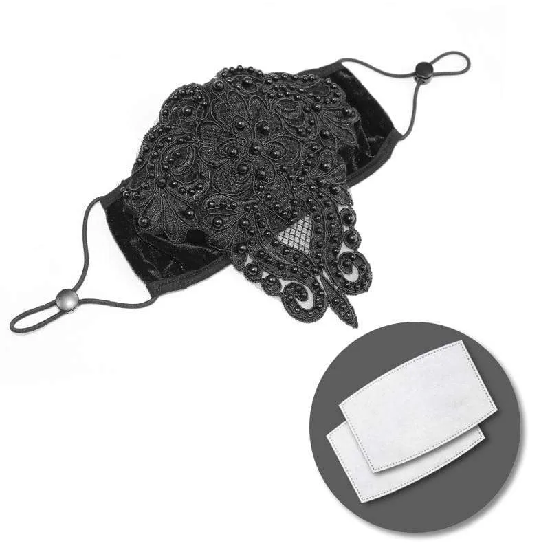 Damen Floral Lace Applique Masken mit Einweg-Filtereinsatz XNUMXer-Set