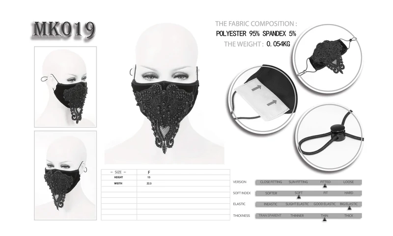 Damen Floral Lace Applique Masken mit Einweg-Filtereinsatz XNUMXer-Set