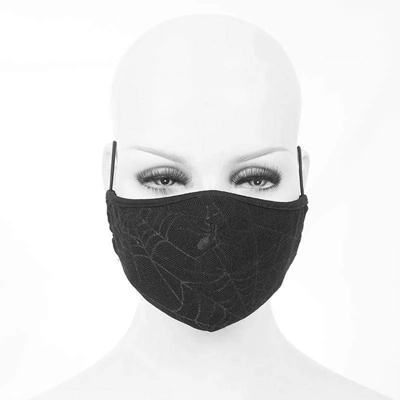Unisex Gothic Spider Web Masken mit Einwegfiltereinsatz XNUMXer-Set