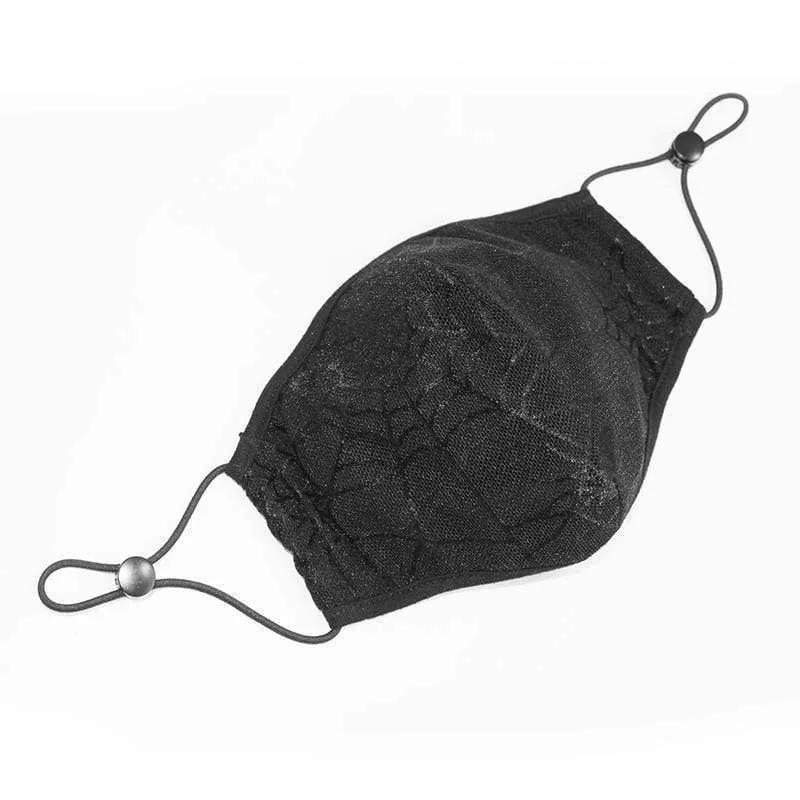 Unisex Gothic Spider Web Masken mit Einwegfiltereinsatz XNUMXer-Set
