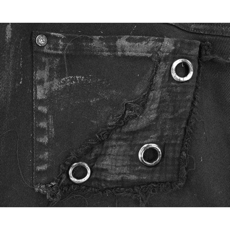 Herren Punk Nieten Straight-Leg Hose