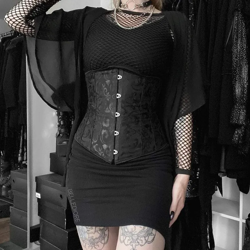 Damen Double Heavy Spiral Steel ohne Knochen Unterbrust Taille Cincher Korsett