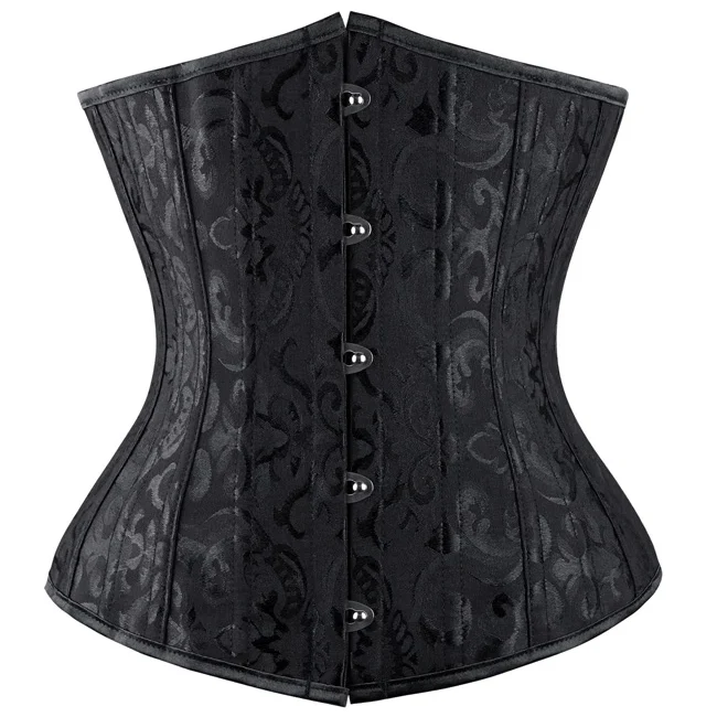 Damen Double Heavy Spiral Steel ohne Knochen Unterbrust Taille Cincher Korsett