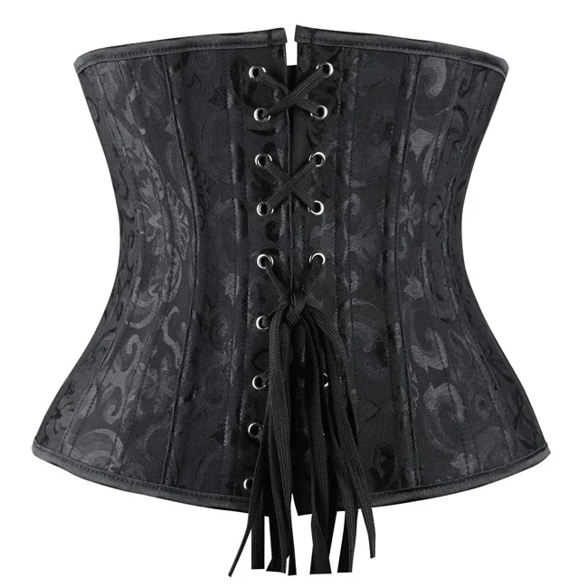 Damen Double Heavy Spiral Steel ohne Knochen Unterbrust Taille Cincher Korsett