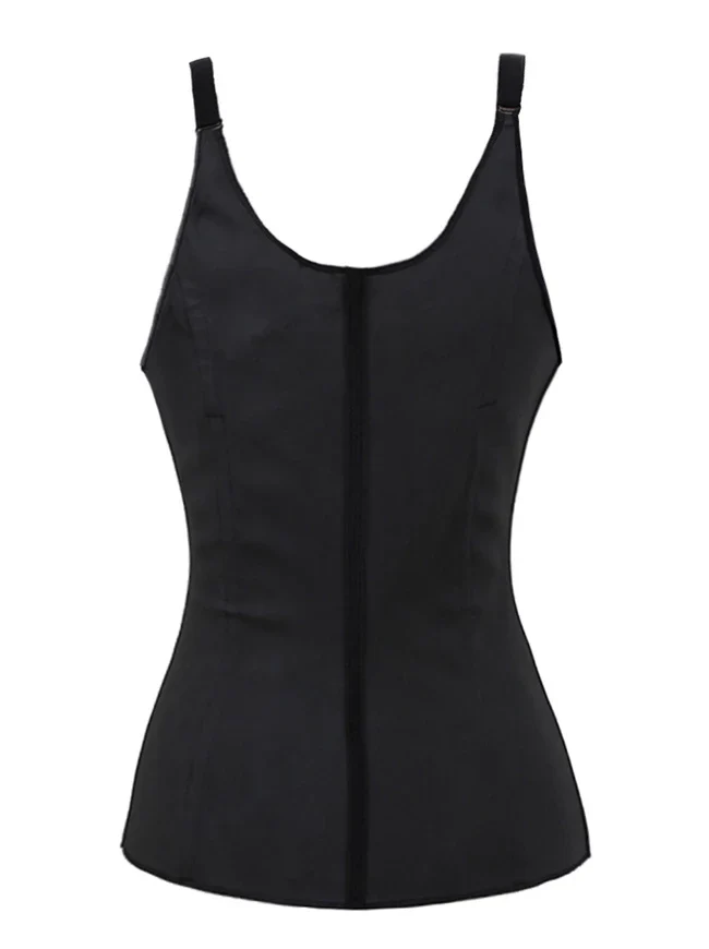 Damen Stahl ohne Knochen Latex 3 Hakenreihen Unterbrust Sport Workout Taille Trainer Body Shaper Korsett Weste