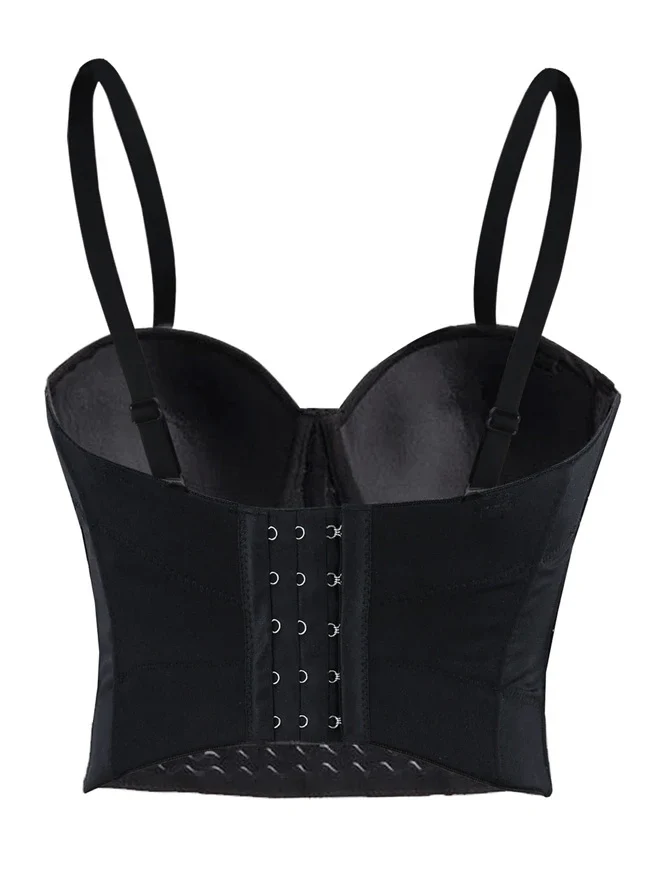 Damen Spaghettiträger Perlen Clubwear Party BH Top