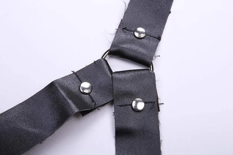 Damenhalfter Schnalle Kunstleder Korsett mit G-String