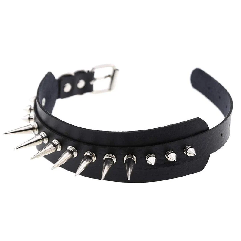 Damen Punk Long Rivets Halsreifen