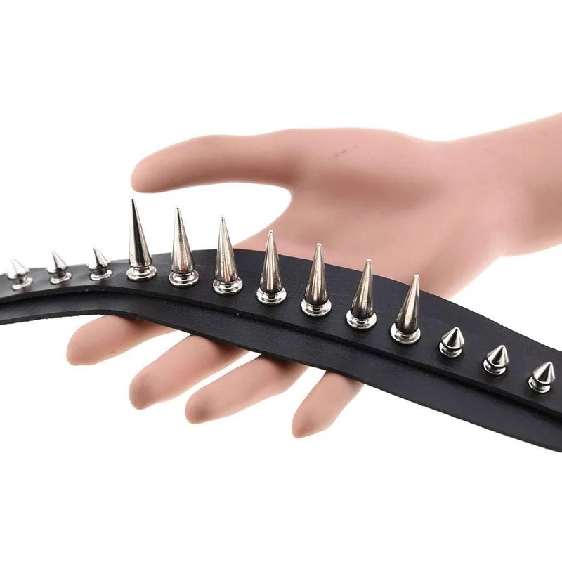 Damen Punk Long Rivets Halsreifen