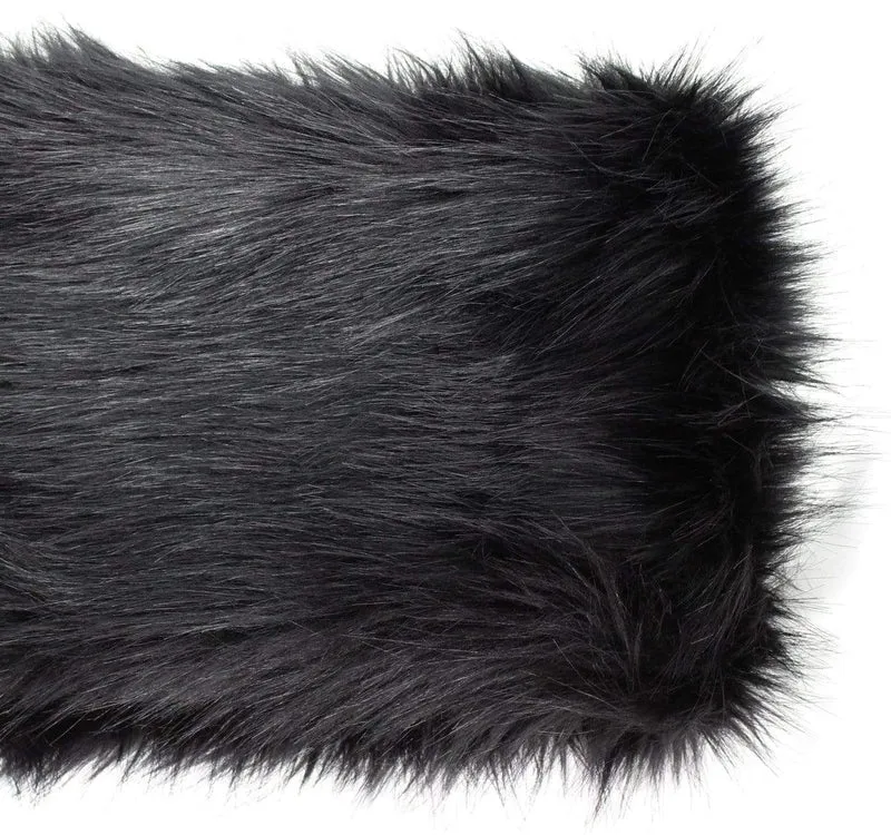 Gothic schwarze Kapuzenkleider für Damen mit abnehmbaren, flauschigen Accessoires