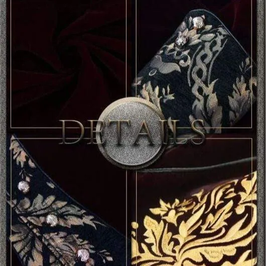 Herren Goth Jacquard Schwalbenschwanz Mantel Rot