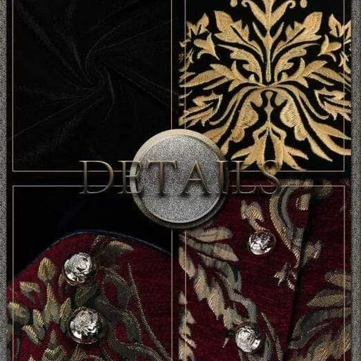 Herren Goth Jacquard Schwalbenschwanz Mantel