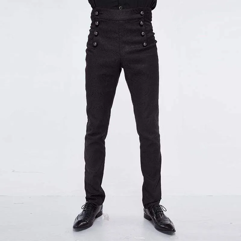 Hoch taillierte Herren-Jacquardhose mit Zweireiher