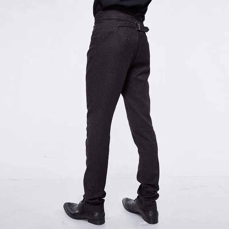 Hoch taillierte Herren-Jacquardhose mit Zweireiher